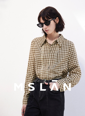 【南洋花砖衬衫】MSLAN复古合身格纹印花衬衣MGAN224