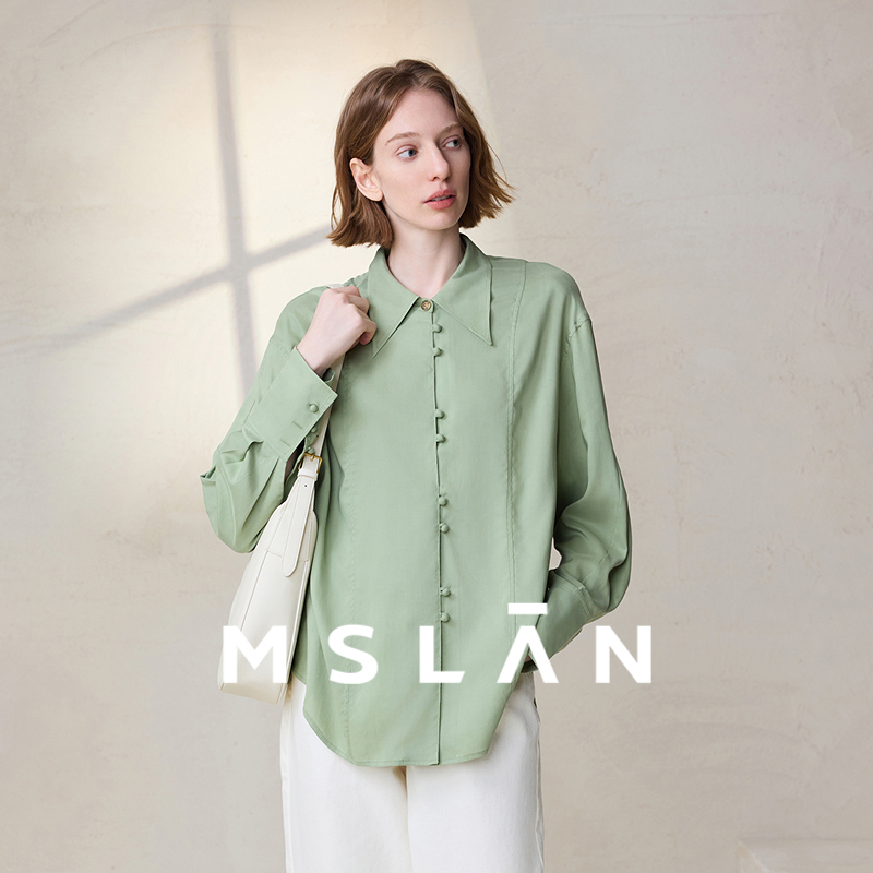 MSLAN商场同款分割设计衬衫