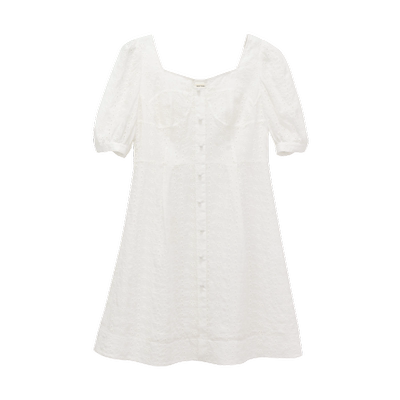 小蛮腰/MSLAN时髦度假镂空小白裙