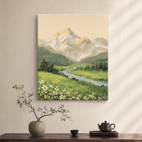 新中式山水数字油画DIY解压