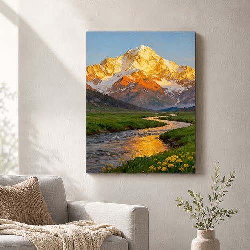 日照金山数字油画diy手工填色山水风景画生日礼物解压填充涂色画