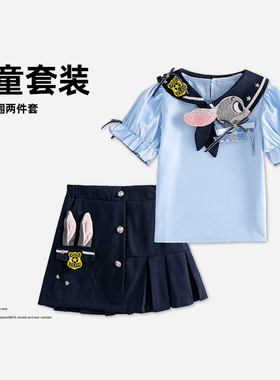 【亏米清】夏季泡泡袖甜美公主裙新款女童学院风JK两件套MZC102