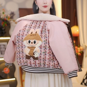 儿童加绒加厚棒球服保暖小香风翻领外套HCE157 新款 现货 冬季