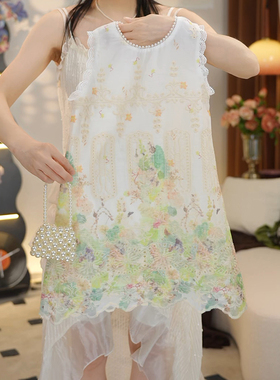 【送帽子】女童蝴蝶结连衣裙夏季新款刺绣镂空公主裙背心裙HCB725