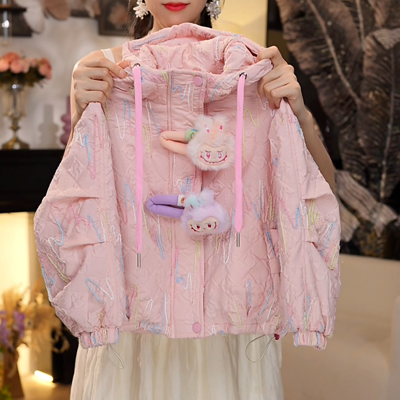 秋季新款儿童时尚多巴胺连帽外套中大童洋气彩色条纹上衣HCD313