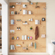 定制实木洞洞板挂板墙上装 饰隔板置物架书桌背景墙展示架收纳挂架