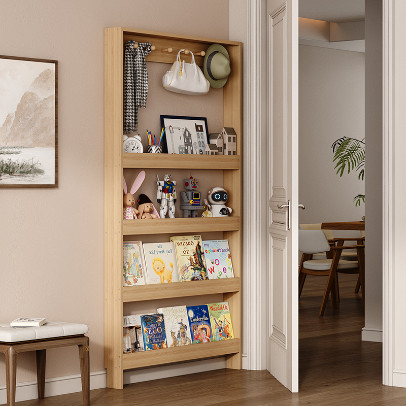 实木书架超薄门后书柜