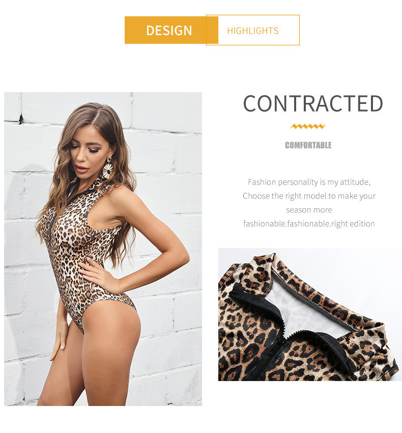 스키니 레오파드 바디 수트 섹시한 여성 오-넥 민소매 BODYCON