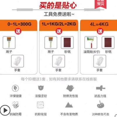 定制高登外墙漆防水防晒油漆室外抗裂耐久卫生间墙面乳胶漆白彩色