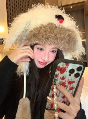 韩系小狗雷锋帽女冬季保暖显脸小