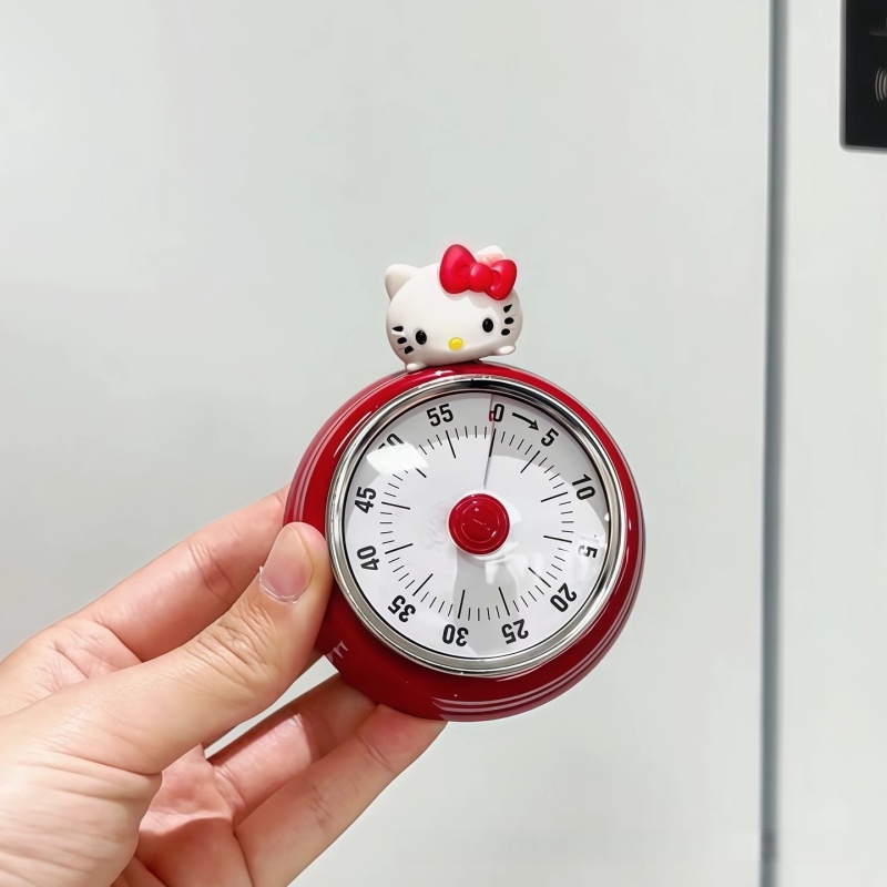 kt猫主题多功能厨房计时器旋转机械定时器吸可视化计时器定时闹钟