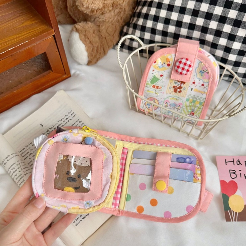 夏日多巴胺零钱包2025新款多巴胺卡通迷你多层卡包随身收纳包小包