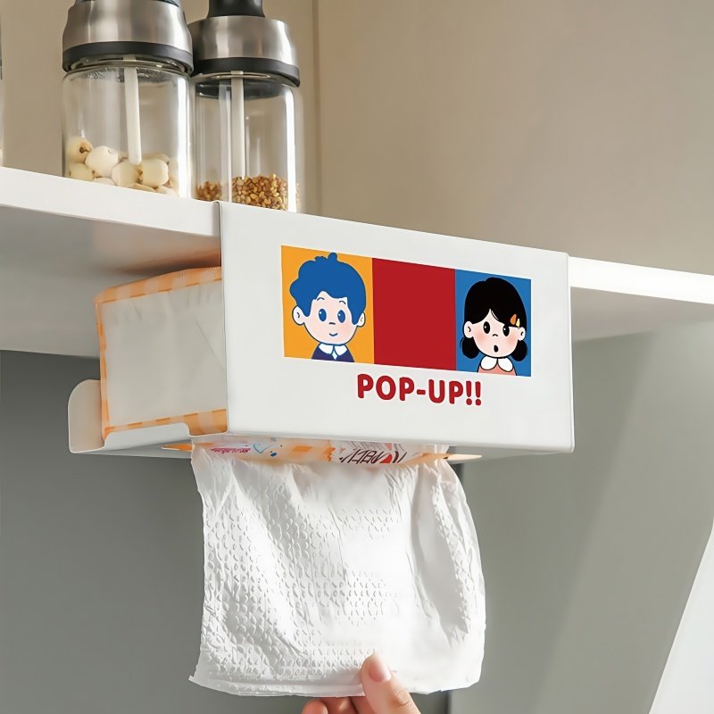 ins风厨房纸巾架卫生间厕所倒挂收纳抽纸盒卷纸架橱柜用纸悬挂架