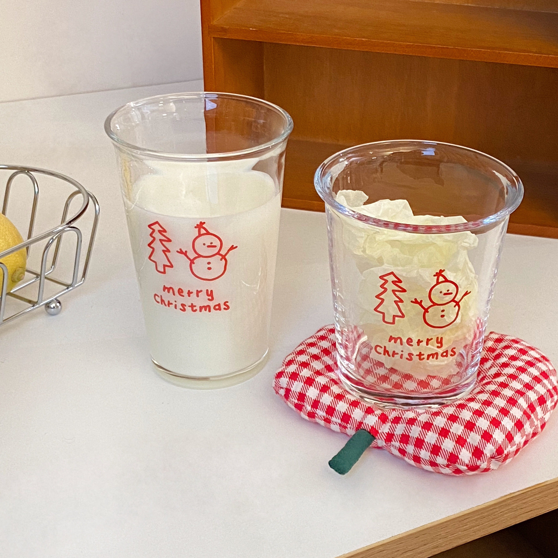 冬日圣诞雪人杯子玻璃杯女高颜值氛围感水杯牛奶杯家用简约咖啡杯,餐饮具,玻璃杯,淘宝优惠券,粉丝福利购,淘宝优惠卷