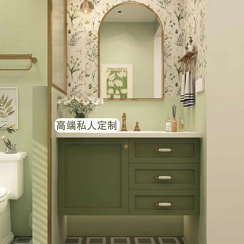 法式浴室柜陶瓷一体盆洗手台盆柜组合卫生间洗漱台洗脸盆池定制