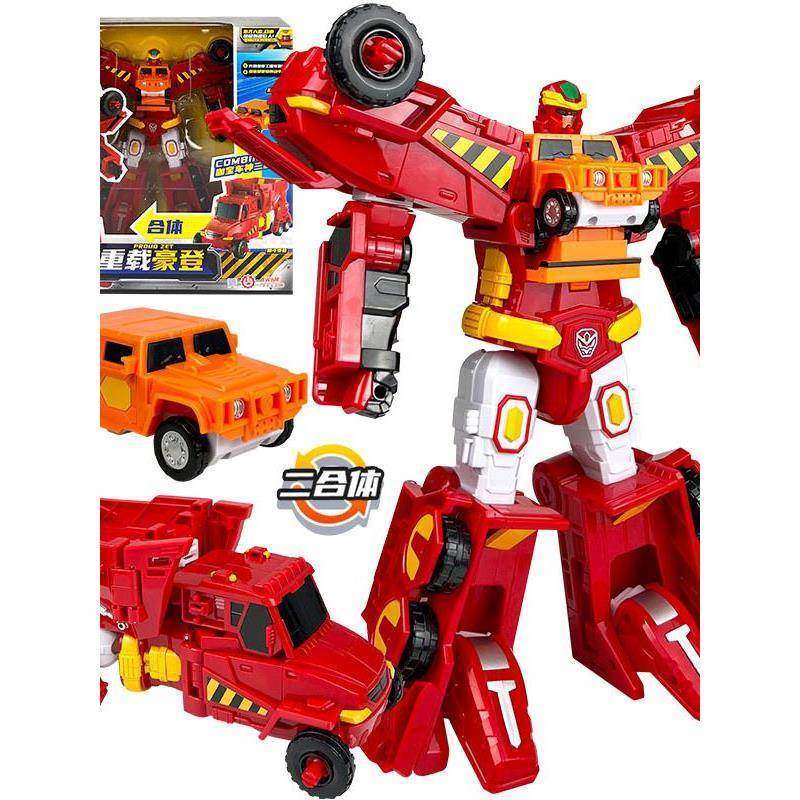 新的咖宝车神极速三剑客重工战队钻探卫士越野杰提创建巨人六合体