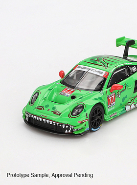MINIGT889保时捷911GT3R#77红耳绿恐龙AO RACING1/64合金汽车模型