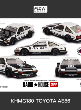 MINIGT&KaidoHouse丰田AE86黑白1/64合金静态观赏车模KHMG180