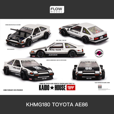 kaido180丰田AE86黑白64合金车模