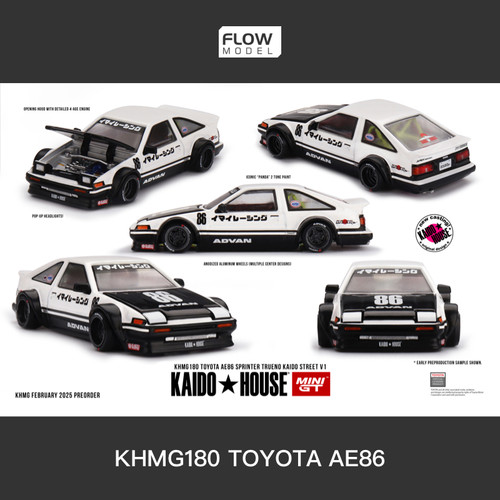 kaido180丰田AE86黑白64合金车模
