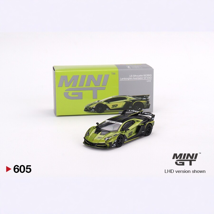 MINIGT605兰博基尼Lamborghini埃文塔多GTEVO青柠绿大牛64合金车