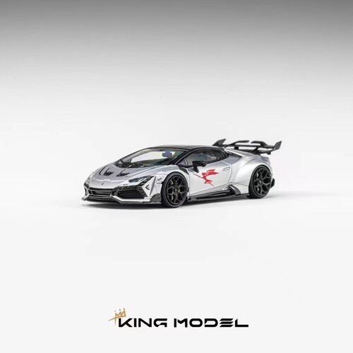 KMKingModel达尔文兰博基尼飓风小牛银色1/64合金车模静态陈列品