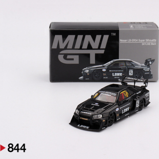 844Nissan尼桑LB MINIGT ER34超级剪影漂移赛车黑64合金汽车模型