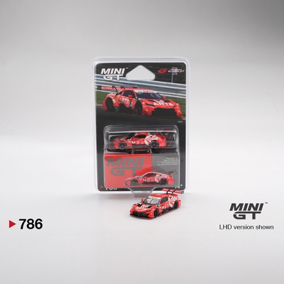 MINIGT786本田HondaNSX-GT500#8号车美版挂卡红色64合金汽车模型