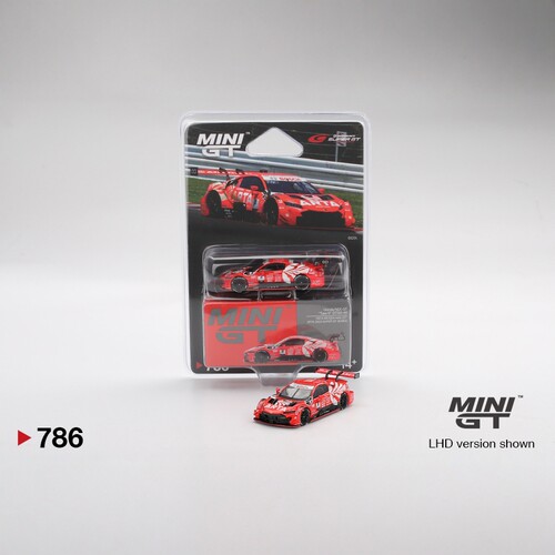 MINIGT786本田HondaNSX-GT500#8号车美版挂卡红色64合金汽车模型