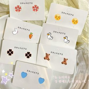 无耳洞耳钉贴网红耳饰女生无痛卡通简约百搭学生韩版耳环防过敏
