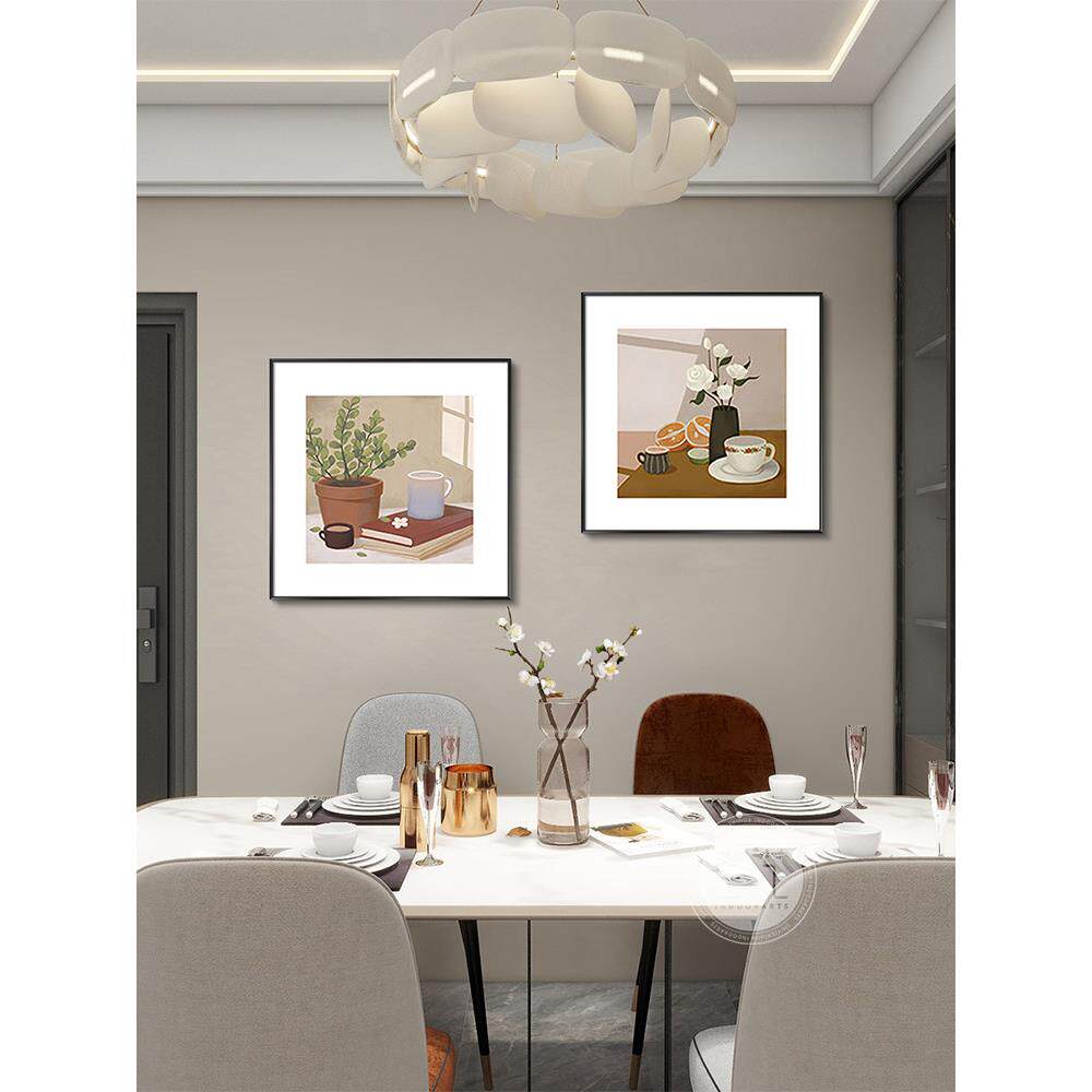 现代简约餐厅装饰画温馨生活北欧风格饭桌背景墙挂画高级饭店壁画