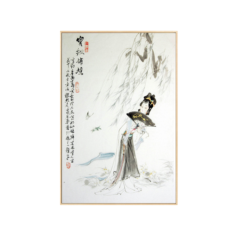 网红红楼梦人物装饰画中式餐厅古风金陵十二钗复古壁画书房饭店图片