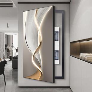 推拉式消防栓电表箱遮挡挂画网线盒大幅挂画现代简约轻奢大气壁画