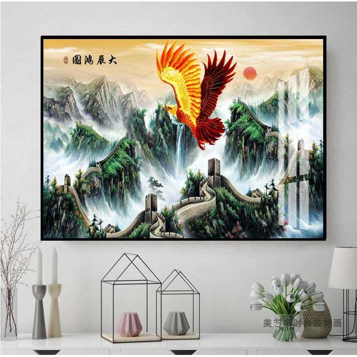 八骏图挂画客厅沙发背景墙装饰画办公室字画单幅马到成功大气壁画