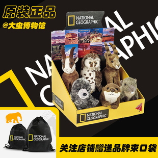 国家地理毛绒玩具欧洲系列岩羚羊水懒猫头鹰灰海豹公仔布娃娃礼物