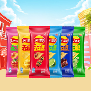 乐事薯片40g 学生零食大礼包 5袋烤肉原味黄瓜红烩红烧肉味抽屉装