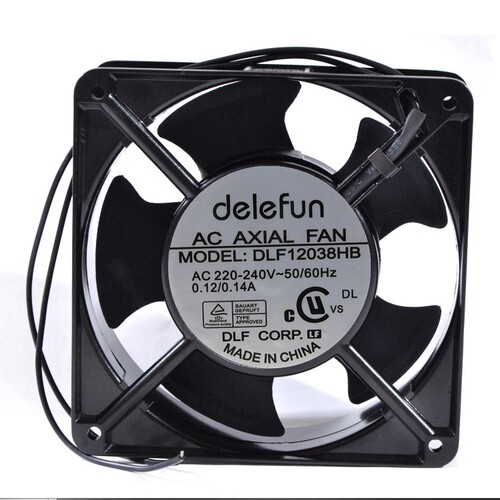 Delefun 12038 12CM 全铜 220V KLF12038HB 散热风扇 双滚珠轴承