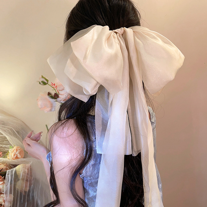 超仙大号飘带蝴蝶结发夹弹簧夹