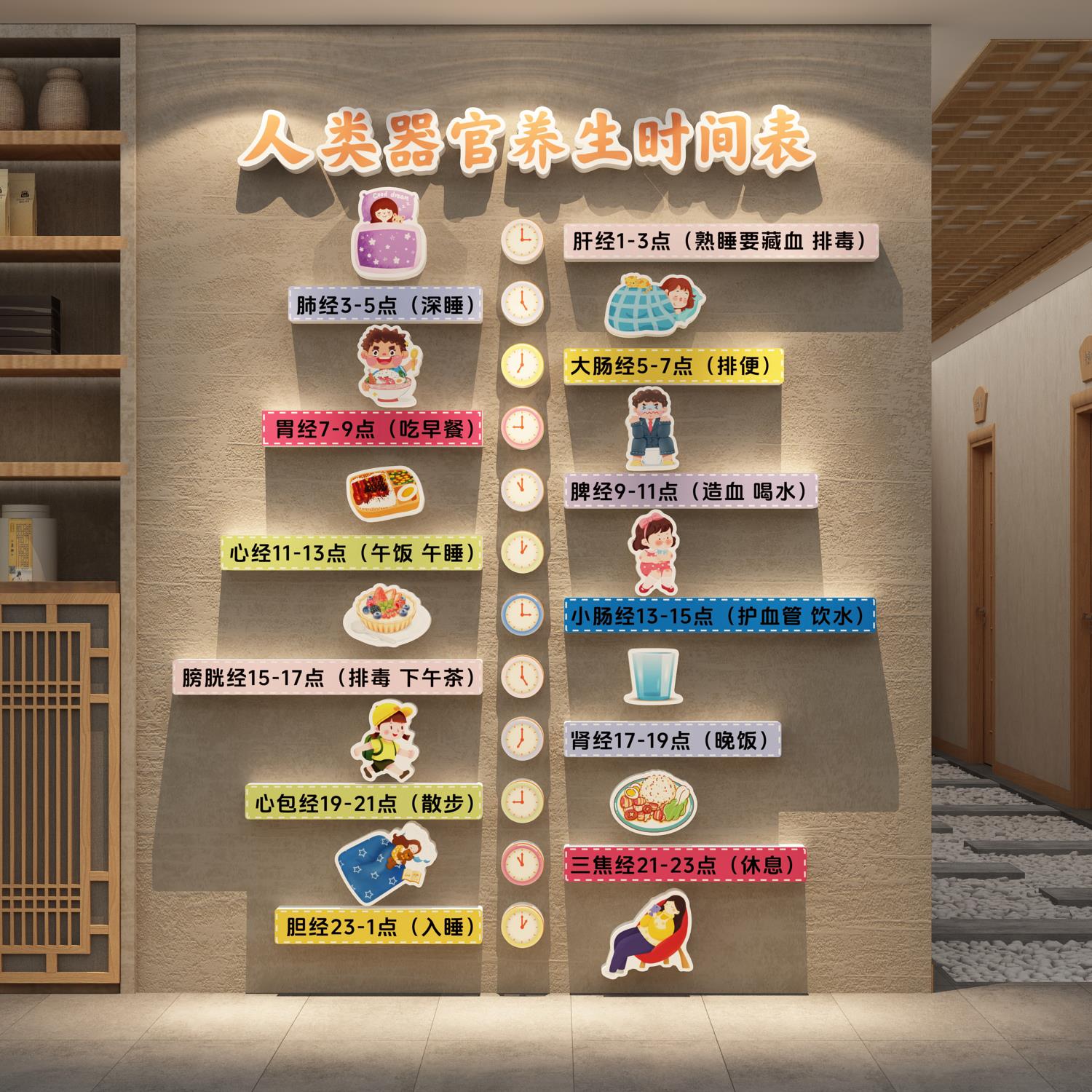 中医养生馆文化形象背景墙面装饰挂画网红氛围布置药同食源墙贴纸