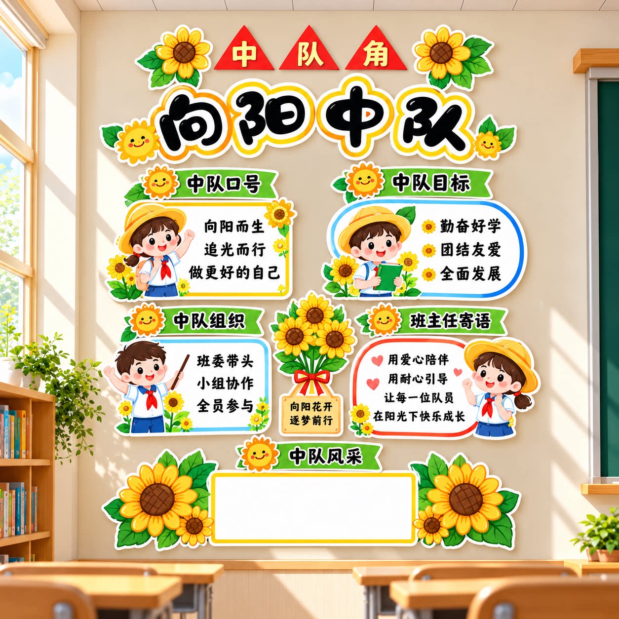 学校教室中队角布置文化墙贴黑板报主题班级公约教室装饰小学生