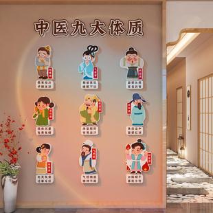 中医养生馆墙面贴装饰画九大体质理疗诊所美容院形象海报氛围布置