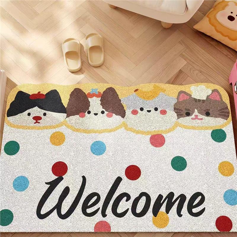 卡通入户门地垫进口防滑丝