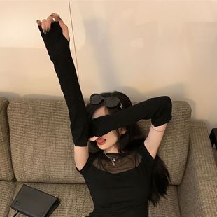 套 纯欲冰袖 女夏季 遮阳防晒防紫外线手臂袖 甜美辣妹百搭透气护臂袖