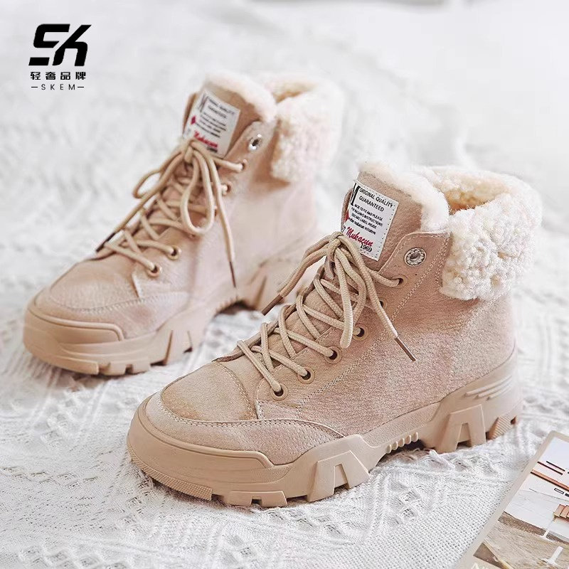 马丁靴女款雪地靴女防滑雪靴加绒棉鞋舒适时尚百搭雪地鞋靴子短靴