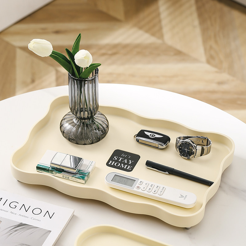 奶油风多功能收纳托盘