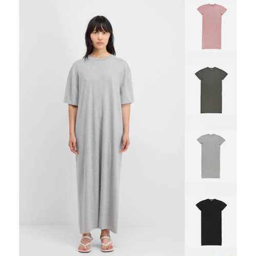 Extreme Cashmere N°321 kris short 棉混羊绒圆领短袖连衣裙