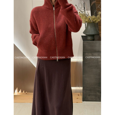 Extreme Cashmere N°438 Xtra fab 羊绒拉链高领双兜开衫外套