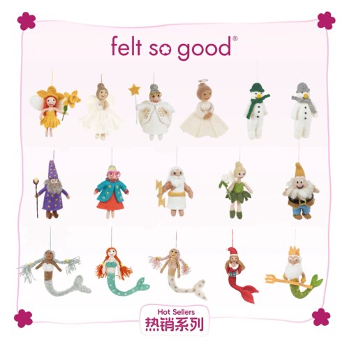 Felt So Good 官方授权 尼泊尔手工羊毛毡包挂节日礼物圣诞树装饰