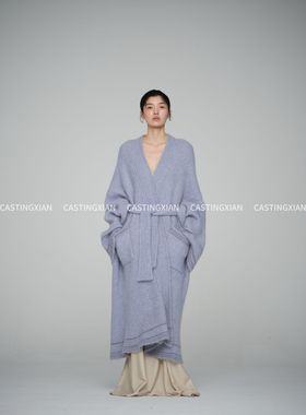 CASTING无隅｜YANGKEHAN 25AW 冰蓝色晴山驼绒阔身长外套