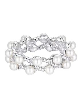 YVMIN/尤目甜食系列珍珠锡纸肌理纯银戒指925纯银原创设计指环